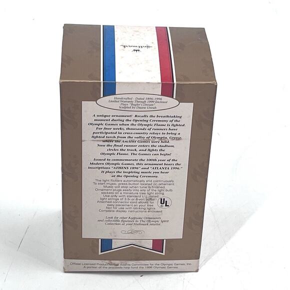 HALLMARK 1996 Atlanta Olympics Lighting the Flame Flickering & Musical Ornament - Picture 8 of 10